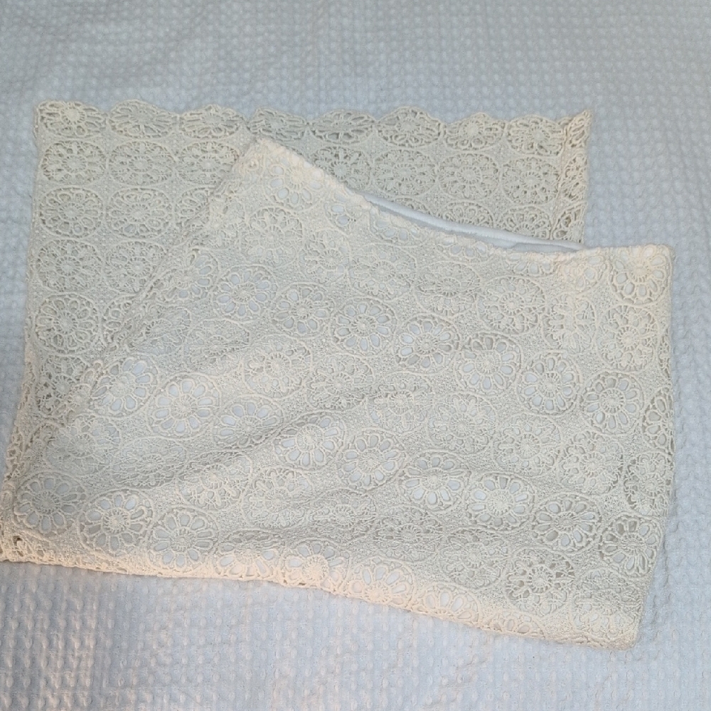 Anthropologie Cream Lace Skirt
